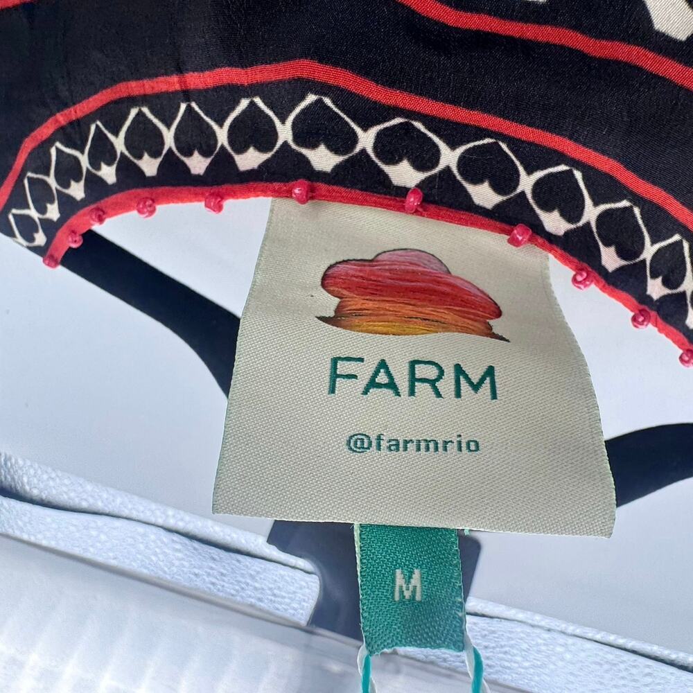 Farm Rio Women's Passion Scarf Black Maxi Dress Green/Cream Women’s Size M NWT - Picture 13 of 16